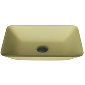 VIGO Sottlie MatteShell™ Collection Gold Rectangular Vessel Bathroom Sink, 18'' W x 13'' D x 4'' H