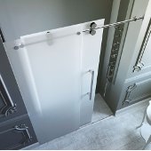  60-inch Frameless Shower Door 3/8'' Frosted Glass Chrome Hardware Right