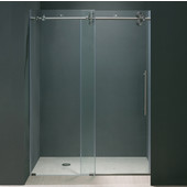  52'' Frameless Shower Door 3/8'' Thick Clear Tempered Glass and Stainless Steel Hardware, 27-3/4'' W Door Size x 74'' Door Height
