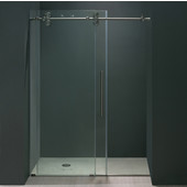  68'' Frameless Shower Door 3/8'' Thick Clear Tempered Glass and Stainless Steel Hardware, 35-5/8'' W Door Size x 74'' Door Height