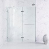  Nyos Adjustable 3/8'' Tempered Glass Frameless Hinged Shower Door, Fits Shower Opening Width: 60'' � 61'', Chrome