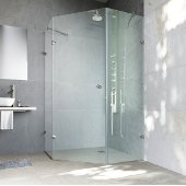 36'' x 36'' Frameless Neo-Angle 3/8'' Clear/Brushed Nickel Shower Enclosure