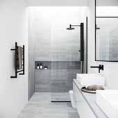 34'' W x 74'' H  Zenith Minimalist Framed Fixed Glass Shower Screen With Clear Tempered Glass in Multiple Finishes
