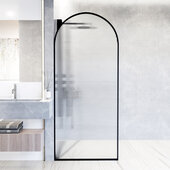  Arden 34'' W x 78'' H Fixed Arch Frame Shower Screen in Matte Black with Fluted Glass