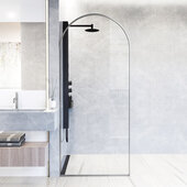  Arden 34'' W x 78'' H Fixed Arch Frame Shower Screen in Stainless Steel with Clear Glass