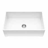 Matte Stone™ 30'' W White Reversible Single-Basin Standard Undermount Casement Apron Front Kitchen Sink Set, 30'' W x 18'' D x 9-5/8'' H
