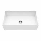  Matte Stone™ 33'' W White Reversible Single-Basin Standard Undermount Casement Apron Front Kitchen Sink Set, 33'' W x 18'' D x 9-5/8'' H