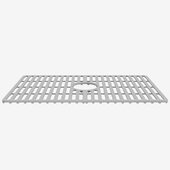  Kitchen Sink 27'' Silicone Protective Bottom Grid For Single Basin Sink in Gray, 26-3/4'' W x 16-1/2'' D x 1/2'' H