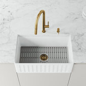 VIGO VGSTRAINER Series 4-1/2'' Diameter Kitchen Sink Strainer in Matte Brushed Gold, 4-1/2'' Diameter x 4'' H