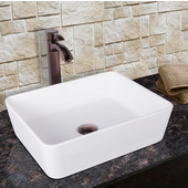  Sirena Composite Vessel Sink and Otis Bathroom Vessel Faucet Set in Oil Rubbed Bronze w/ Pop up Drain, 18'' W x 14-1/2'' D x 5'' H