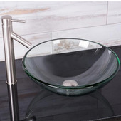  16-1/2''Dia. Crystalline Glass Vessel Sink and Dior Vessel Faucet Set in Brushed Nickel Finish