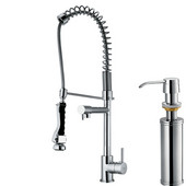  Pull-Down Spray Kitchen Faucet with Soap Dispenser, Chrome Finish, 27''H