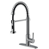  Pull-Out Spray Kitchen Faucet with Deck Plate, Chrome Finish, 18-3/4''H with 9-1/2'' Spout Reach