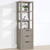  Cadiz 22'' W x 71-7/8'' H Storage Cabinet in Grey with 3 Drawers and 3 Open Shelves for Bathroom and Living Room