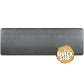  Linen Collection 6' x 2' Anti-Fatigue Floor Mat in Slate with Burnished Nickel on Gray Base, 72'' W x 24'' D x 3/4'' Thick