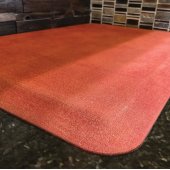  Linen Collection 3' x 2' Anti-Fatigue Floor Mat in Sunset with Red on Tan Base, 36'' W x 24'' D x 3/4'' Thick