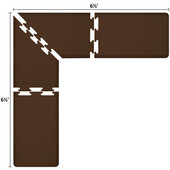  Original Collection PuzzlePiece L Series 6.5' x 6.5' x 2' Anti-Fatigue Floor Mat in Brown, 78'' W x 24'' D, 3/4'' Thick