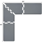  Original Collection PuzzlePiece L Series 6.5' x 6.5' x 2' Anti-Fatigue Floor Mat in Gray, 78'' W x 24'' D, 3/4'' Thick