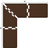  Original Collection PuzzlePiece L Series 6' x 6' x 2' Anti-Fatigue Floor Mat in Brown, 72'' W x 24'' D, 3/4'' Thick