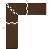 Original Collection PuzzlePiece L Series 7.5' x 6.5' x 2' Anti-Fatigue Floor Mat in Brown, 90'' W x 24'' D, 3/4'' Thick