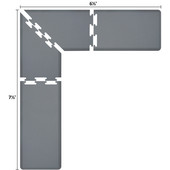  Original Collection PuzzlePiece L Series 7.5' x 6.5' x 2' Anti-Fatigue Floor Mat in Gray, 90'' W x 24'' D, 3/4'' Thick