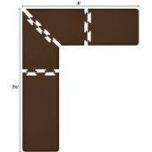  Original Collection PuzzlePiece L Series 7.5' x 6' x 2' Anti-Fatigue Floor Mat in Brown, 90'' W x 24'' D, 3/4'' Thick