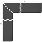  Original Collection PuzzlePiece L Series 7.5' x 7.5' x 2' Anti-Fatigue Floor Mat in Black, 90'' W x 24'' D, 3/4'' Thick