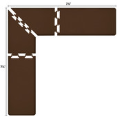  Original Collection PuzzlePiece L Series 7.5' x 7.5' x 2' Anti-Fatigue Floor Mat in Brown, 90'' W x 24'' D, 3/4'' Thick