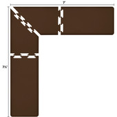  Original Collection PuzzlePiece L Series 7.5' x 7' x 2' Anti-Fatigue Floor Mat in Brown, 90'' W x 24'' D, 3/4'' Thick