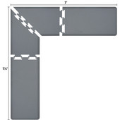  Original Collection PuzzlePiece L Series 7.5' x 7' x 2' Anti-Fatigue Floor Mat in Gray, 90'' W x 24'' D, 3/4'' Thick