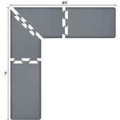  Original Collection PuzzlePiece L Series 7' x 6.5' x 2' Anti-Fatigue Floor Mat in Gray, 84'' W x 24'' D, 3/4'' Thick