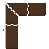  Original Collection PuzzlePiece L Series 7' x 6' x 2' Anti-Fatigue Floor Mat in Brown, 84'' W x 24'' D, 3/4'' Thick