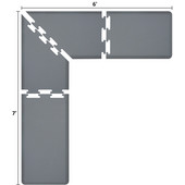  Original Collection PuzzlePiece L Series 7' x 6' x 2' Anti-Fatigue Floor Mat in Gray, 84'' W x 24'' D, 3/4'' Thick