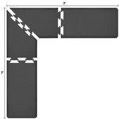  Original Collection PuzzlePiece L Series 7' x 7' x 2' Anti-Fatigue Floor Mat in Black, 84'' W x 24'' D, 3/4'' Thick