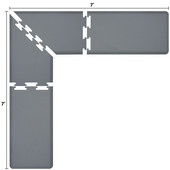  Original Collection PuzzlePiece L Series 7' x 7' x 2' Anti-Fatigue Floor Mat in Gray, 84'' W x 24'' D, 3/4'' Thick