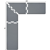  Original Collection PuzzlePiece L Series 8' x 6.5' x 2' Anti-Fatigue Floor Mat in Gray, 96'' W x 24'' D, 3/4'' Thick