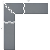  Original Collection PuzzlePiece L Series 8' x 7.5' x 2' Anti-Fatigue Floor Mat in Gray, 96'' W x 24'' D, 3/4'' Thick