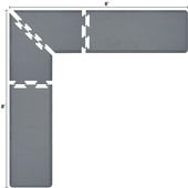  Original Collection PuzzlePiece L Series 8' x 8' x 2' Anti-Fatigue Floor Mat in Gray, 96'' W x 24'' D, 3/4'' Thick