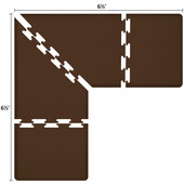  Original Collection PuzzlePiece L Series 6.5' x 6.5' x 3' Anti-Fatigue Floor Mat in Brown, 78'' W x 36'' D, 3/4'' Thick