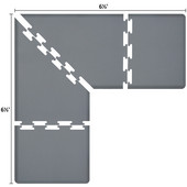  Original Collection PuzzlePiece L Series 6.5' x 6.5' x 3' Anti-Fatigue Floor Mat in Gray, 78'' W x 36'' D, 3/4'' Thick