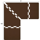  Original Collection PuzzlePiece L Series 6.5' x 6' x 3' Anti-Fatigue Floor Mat in Brown, 78'' W x 36'' D, 3/4'' Thick