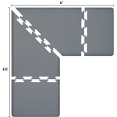  Original Collection PuzzlePiece L Series 6.5' x 6' x 3' Anti-Fatigue Floor Mat in Gray, 78'' W x 36'' D, 3/4'' Thick