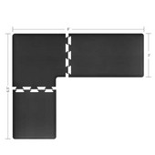  Original Collection PuzzlePiece L Series 8' x 6.5' x 3' Anti-Fatigue Floor Mat in Black, 96'' W x 36'' D, 3/4'' Thick