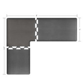  Original Collection PuzzlePiece L Series 8' x 6.5' x 3' Anti-Fatigue Floor Mat in Gray, 96'' W x 36'' D, 3/4'' Thick