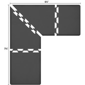  Original Collection PuzzlePiece L Series 7.5' x 6.5' x 3' Anti-Fatigue Floor Mat in Black, 90'' W x 36'' D, 3/4'' Thick