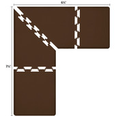 Original Collection PuzzlePiece L Series 7.5' x 6.5' x 3' Anti-Fatigue Floor Mat in Brown, 90'' W x 36'' D, 3/4'' Thick
