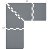  Original Collection PuzzlePiece L Series 7.5' x 6.5' x 3' Anti-Fatigue Floor Mat in Gray, 90'' W x 36'' D, 3/4'' Thick