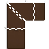 Original Collection PuzzlePiece L Series 7.5' x 6' x 3' Anti-Fatigue Floor Mat in Brown, 90'' W x 36'' D, 3/4'' Thick