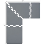  Original Collection PuzzlePiece L Series 7.5' x 6' x 3' Anti-Fatigue Floor Mat in Gray, 90'' W x 36'' D, 3/4'' Thick