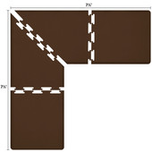  Original Collection PuzzlePiece L Series 7.5' x 7.5' x 3' Anti-Fatigue Floor Mat in Brown, 90'' W x 36'' D, 3/4'' Thick